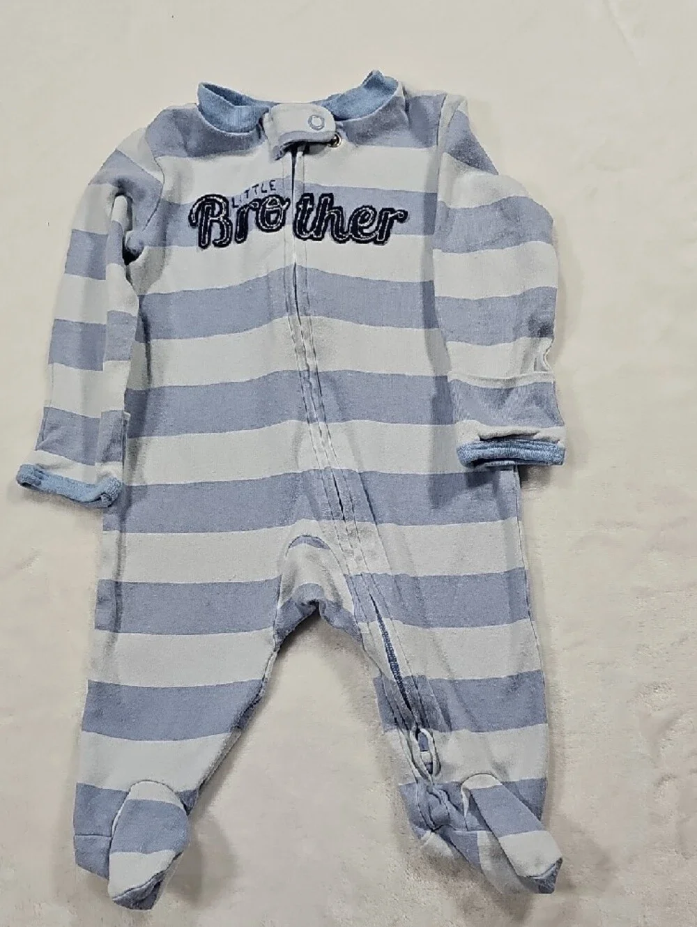 Lot Of 3 Carter's Little Brother Sleepers Size 0-3 Months